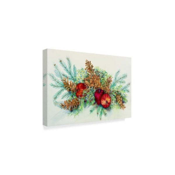 Joanne Porter 'Winter Greens With Apples' Canvas Art,12x19